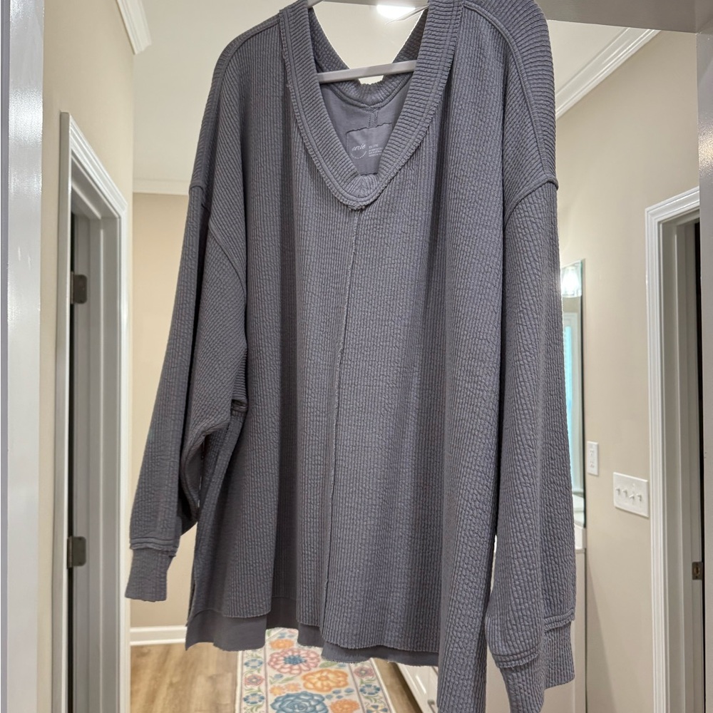Gray V-Neck Sweater